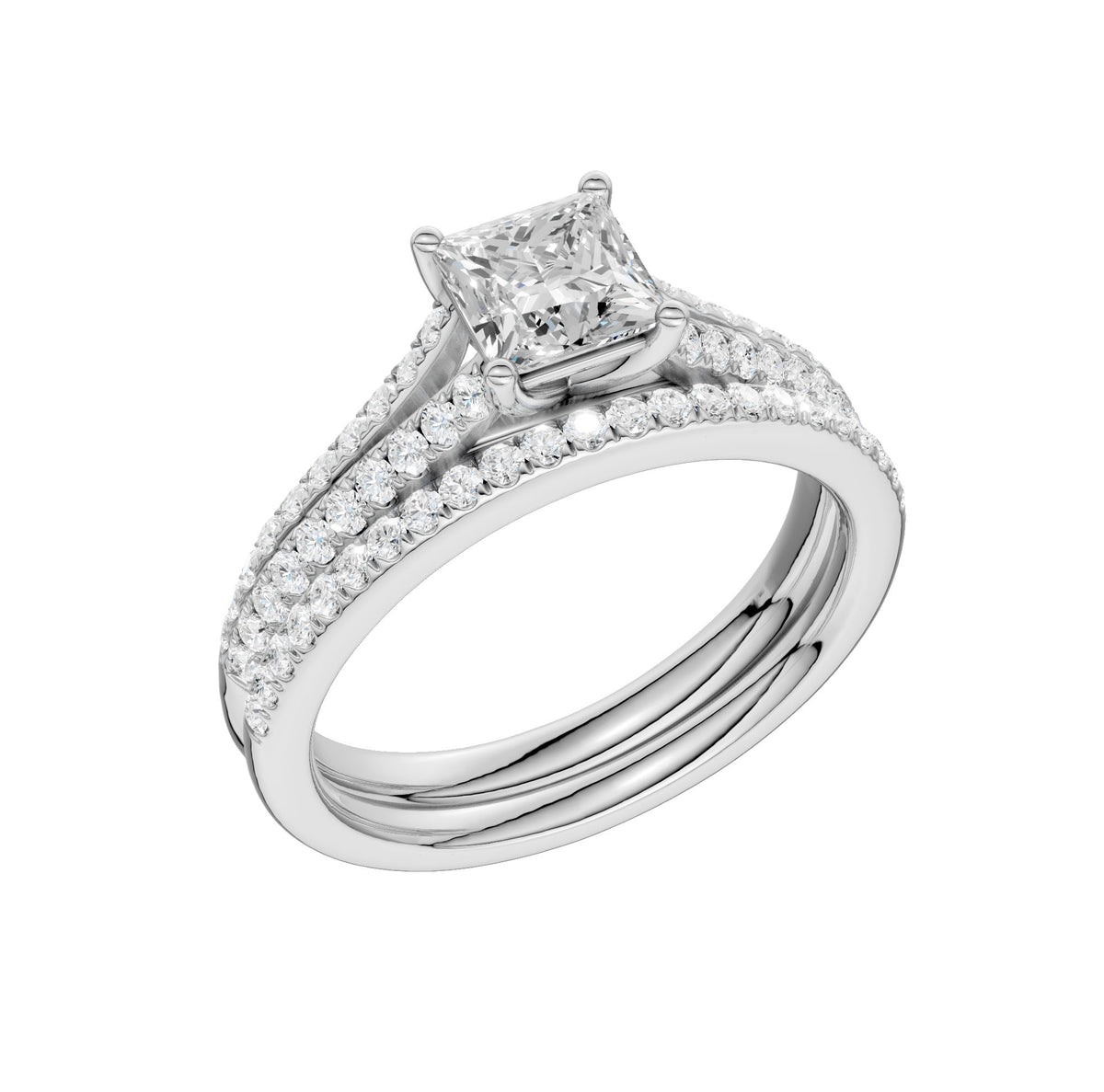 Certified Lab Grown 14K 1.40CT Diamond Bridal Set 66138