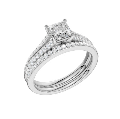 Certified Lab Grown 14K 1.40CT Diamond Bridal Set 66138