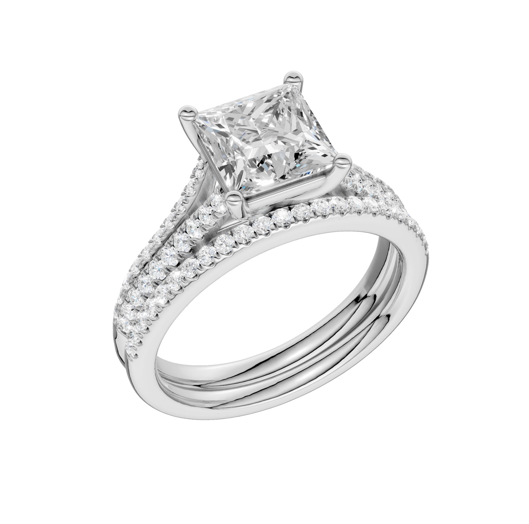 Certified Lab Grown 14K 2.40CT Diamond Bridal Set 66139