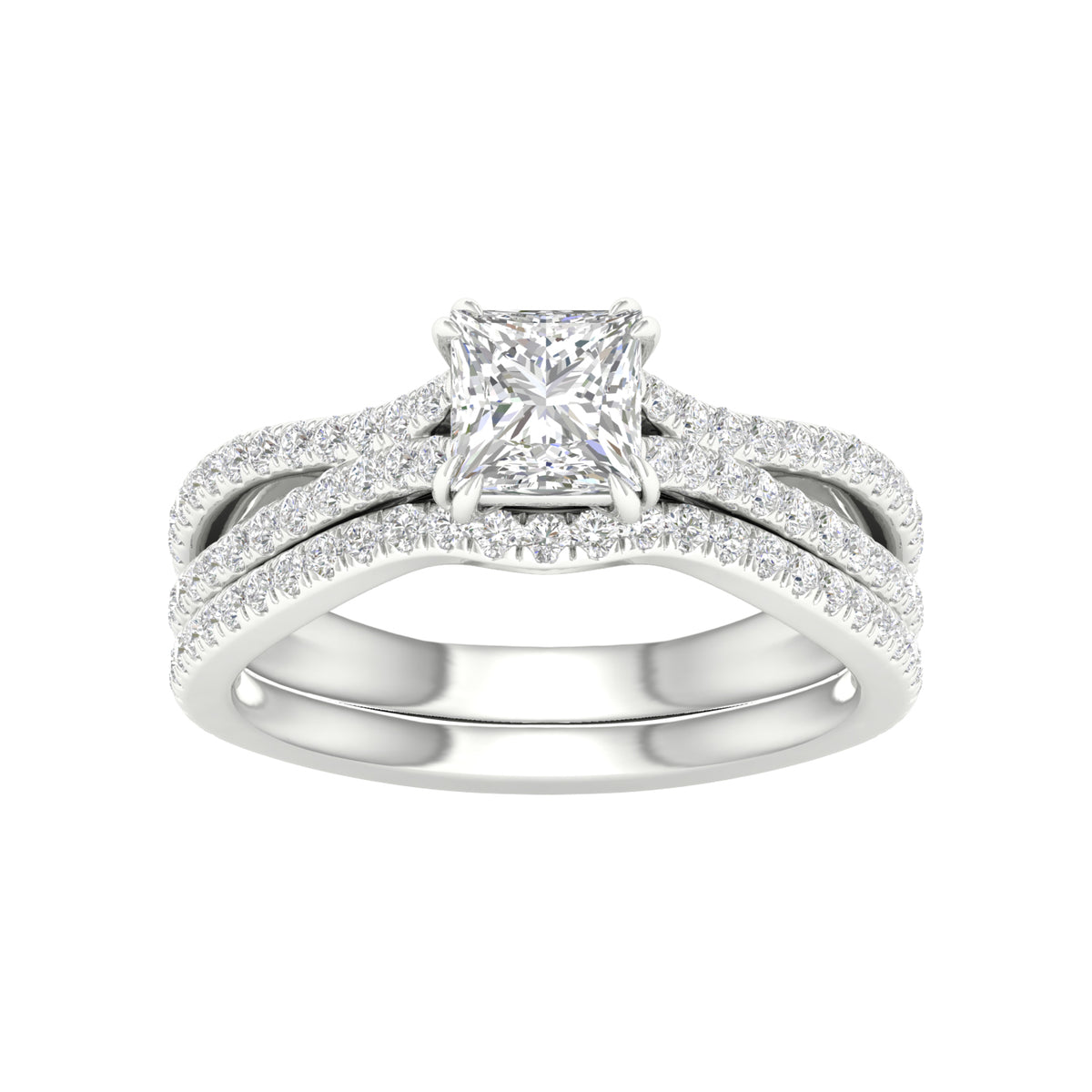 Certified Lab Grown 14K 1.65CT Diamond Bridal Set 66157