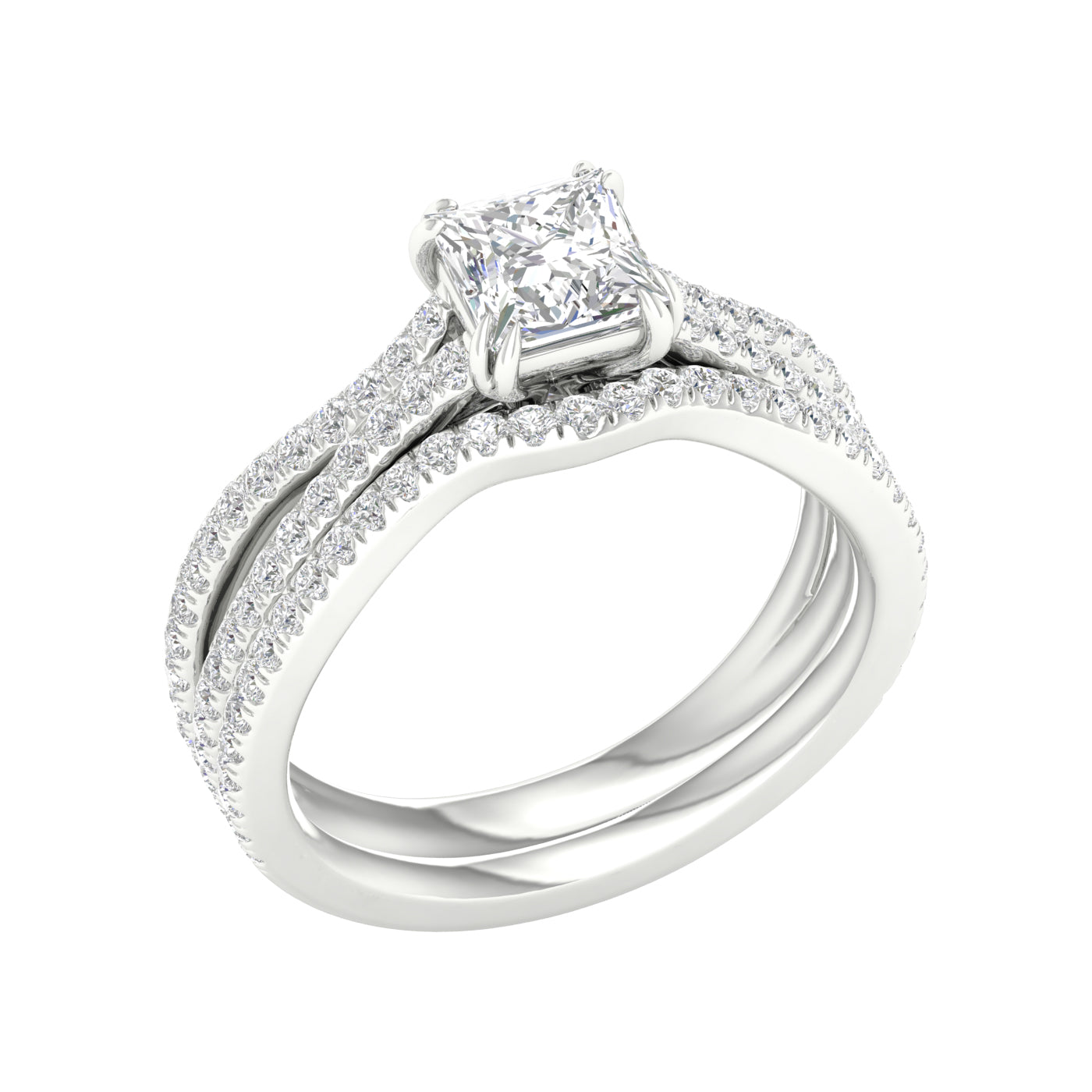 Certified Lab Grown 14K 1.65CT Diamond Bridal Set 66157