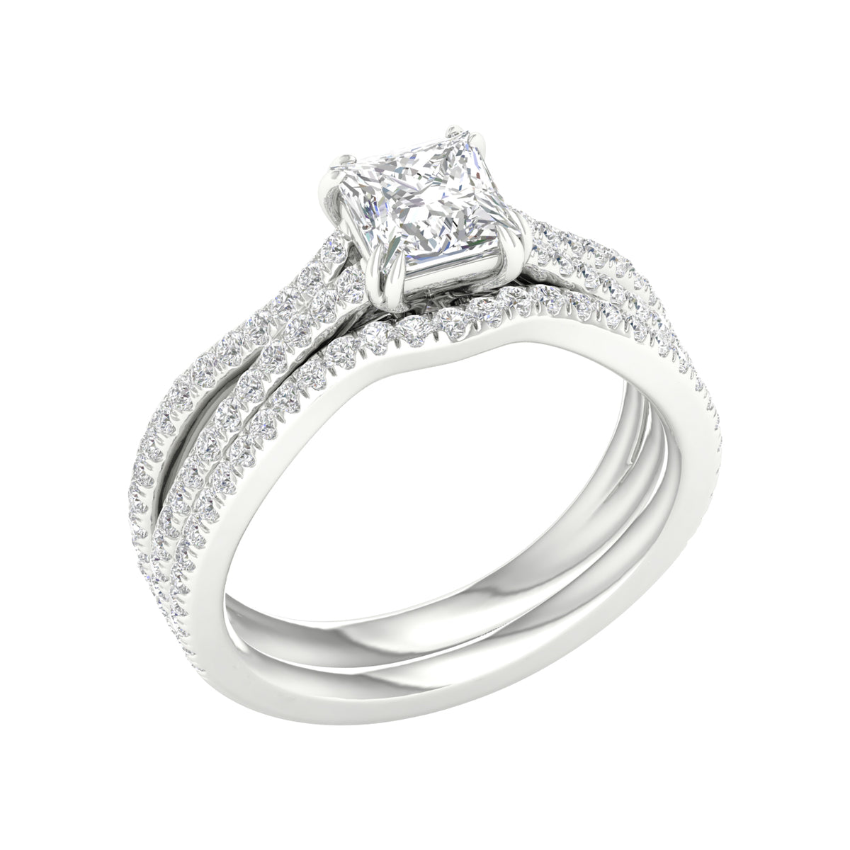 Certified Lab Grown 14K 1.65CT Diamond Bridal Set 66157
