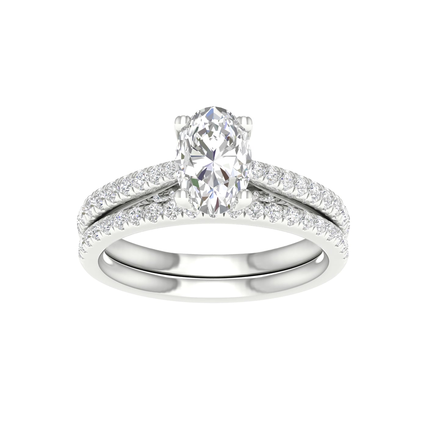 14K 1.75CT Lab Diamond Bridal Set 66187