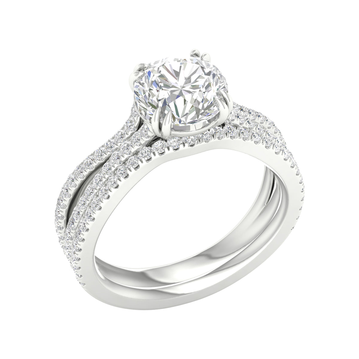 Certified Lab Grown 14K 2.50CT Diamond Bridal Set 66511