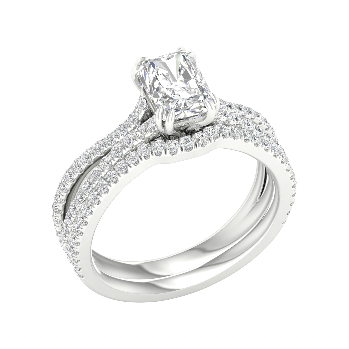 14K 1.50CT Lab Grown Diamond Bridal Set 66515