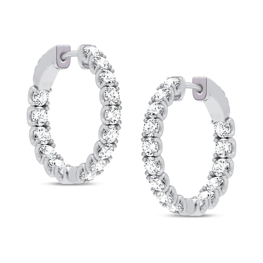 14K 3.00CT Lab Grown Diamond Hoops 66988