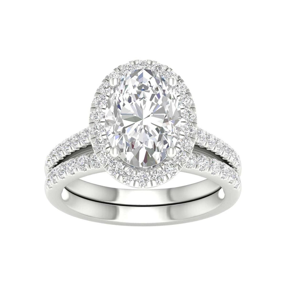 14K 3.75CT Lab Diamond Bridal Set 67606