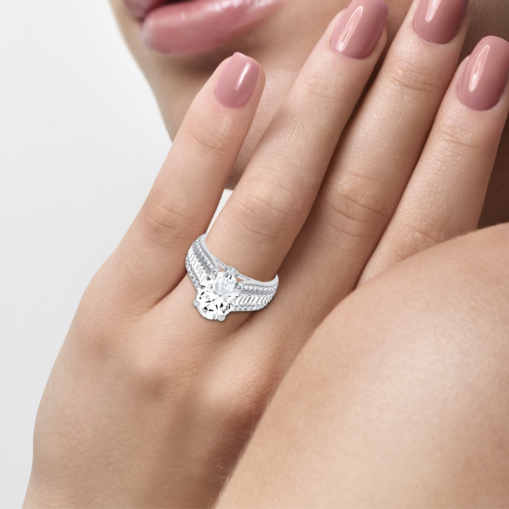 14K 4.00CT Certified Lab Grown Engagement Ring 67747
