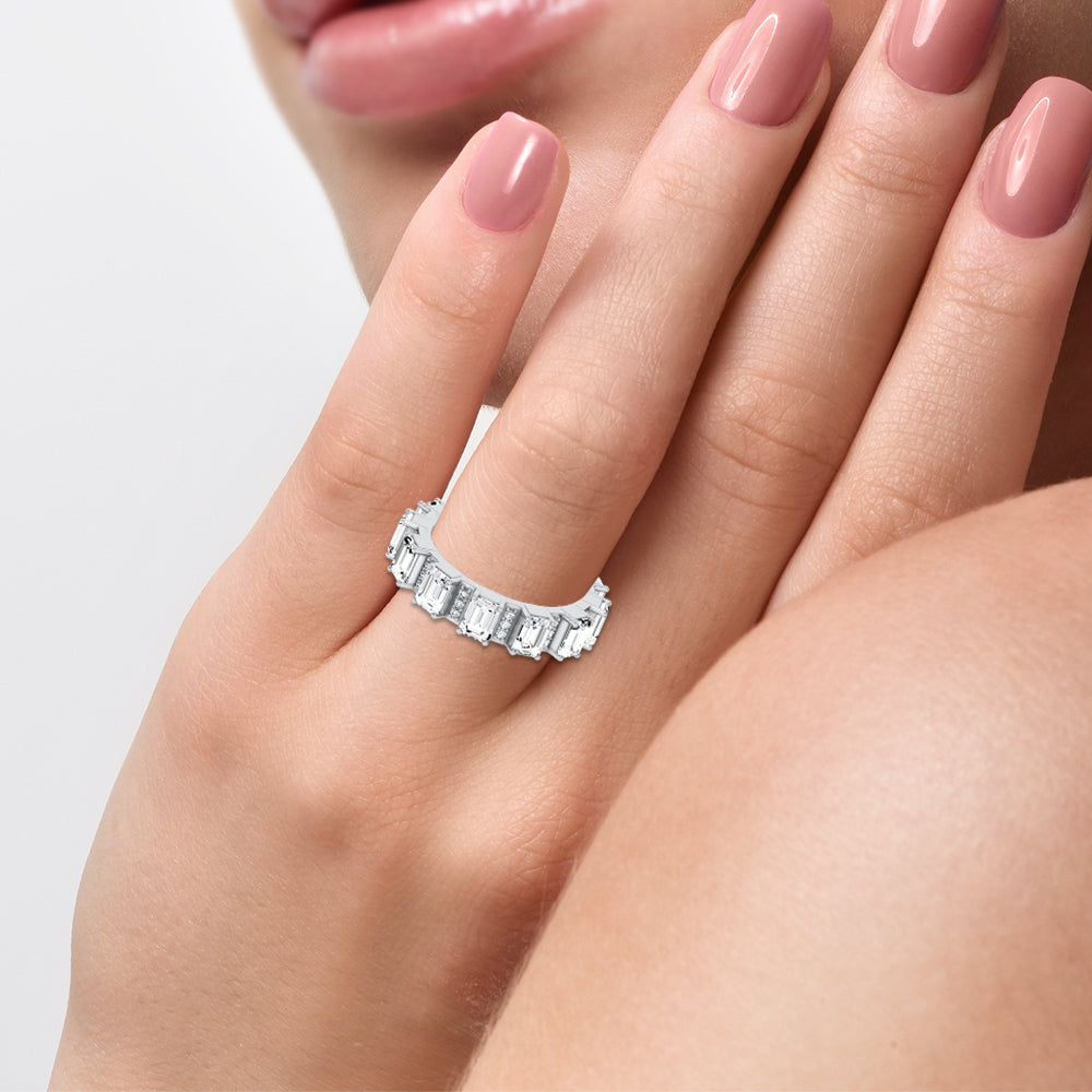 14K 3.17CT Certified Lab Grown Band 67749