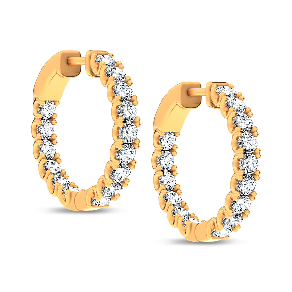 14K 2.00CT Lab Grown Diamond Hoops 67833