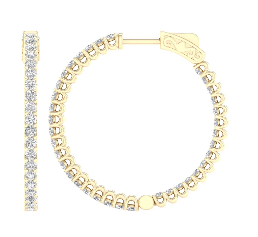 14K 2.00CT Lab Diamond Hoops 67855