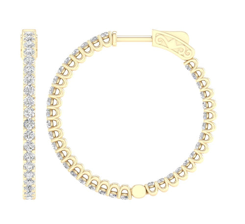14K 2.00CT Lab Diamond Hoops 67855