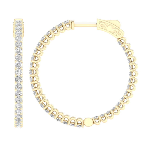 14K 2.00CT Lab Diamond Hoops 67855