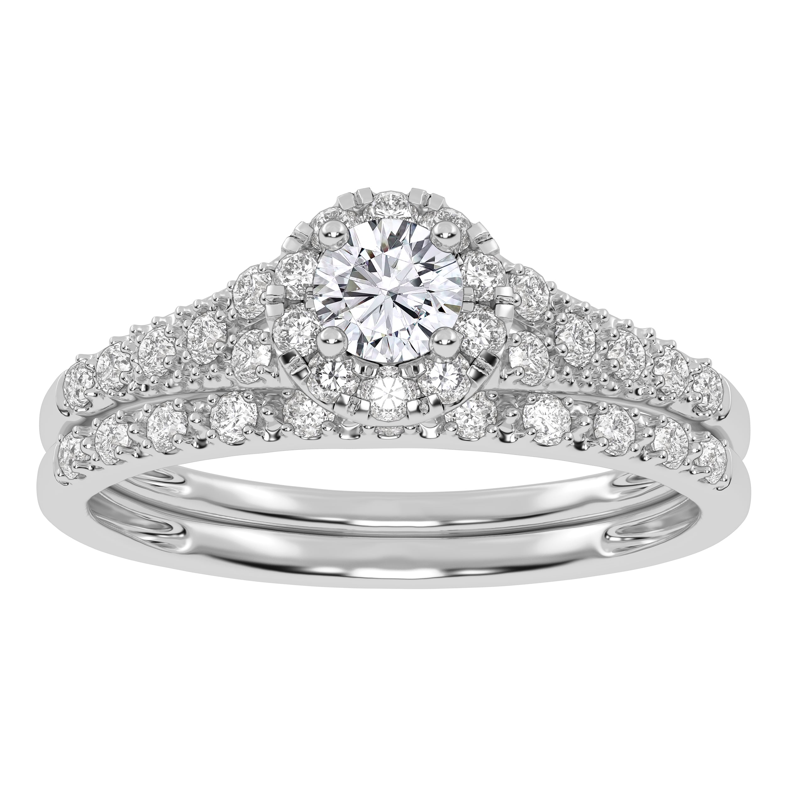 10K 0.38CT Certified Lab-Grown Diamond Bridal Set 67936