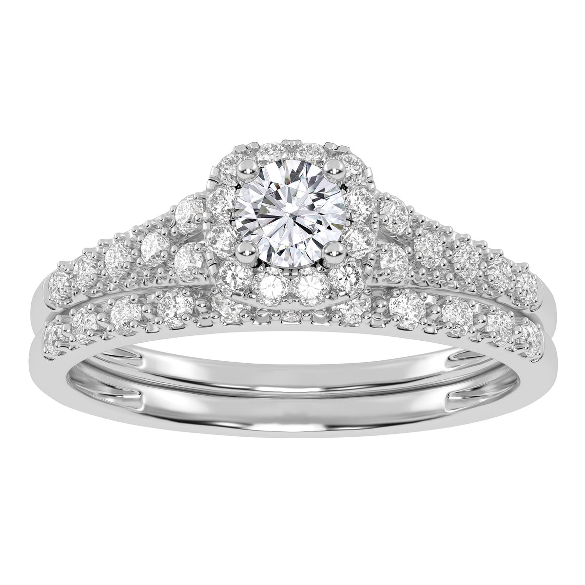 10K 0.38CT Certified Lab-Grown Diamond Bridal Set 67937