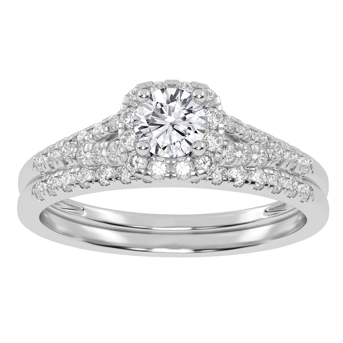 10K 0.50CT Certified Lab-Grown  Diamond Bridal Set 67940