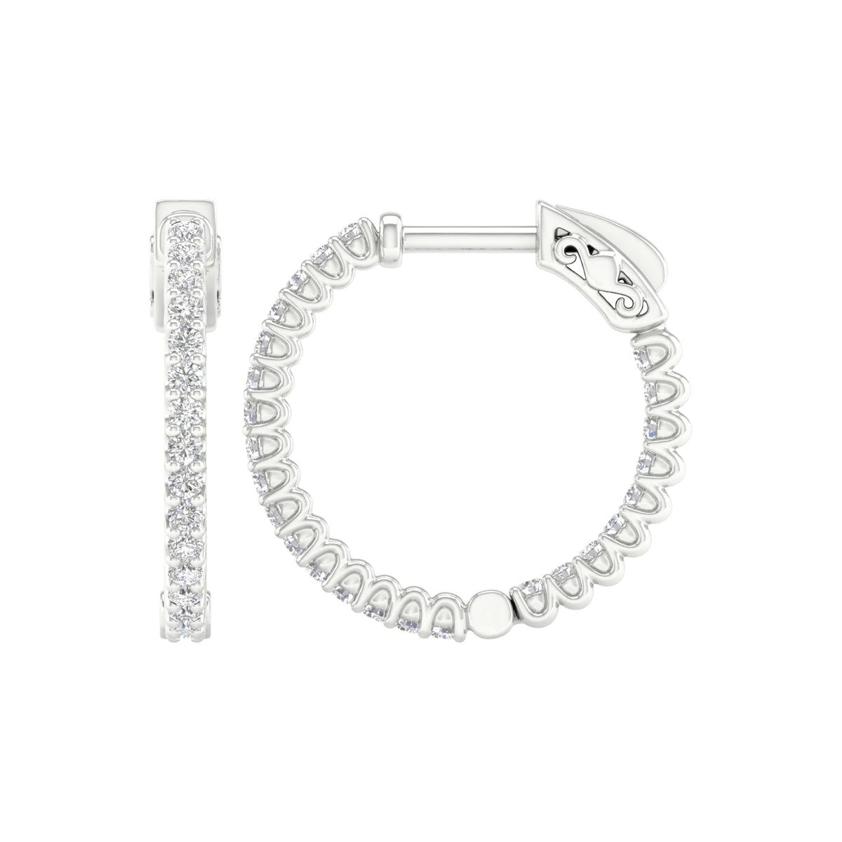 14K 0.50CT Lab Diamond Hoop Earring 68046