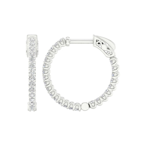 14K 0.50CT Lab Diamond Hoop Earring 68046