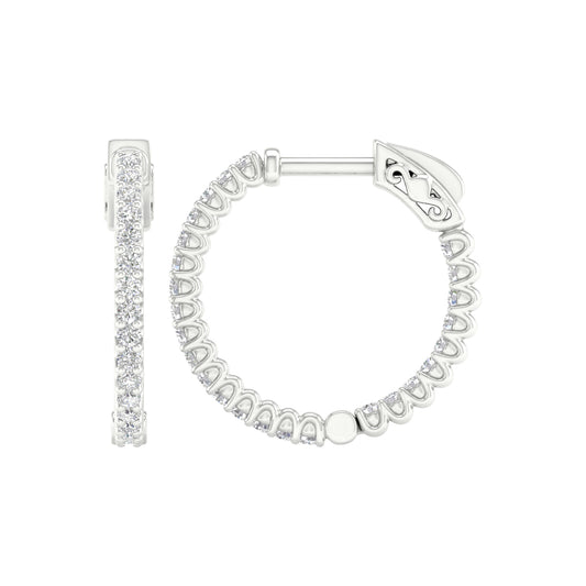 14K 0.50CT Lab Diamond Hoop Earring 68046