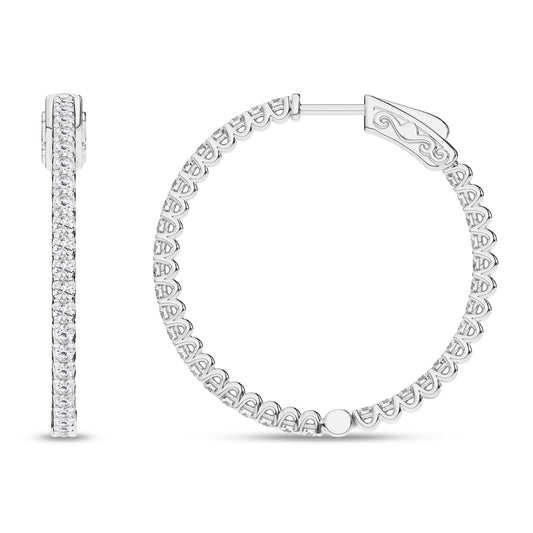 14K 1.00ct Diamond Hoop Earrings 68047