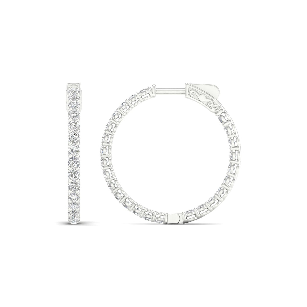 14K 3.00CT Lab Diamond Hoop Earring 68048