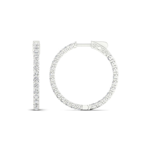 14K 3.00CT Lab Diamond Hoop Earring 68048