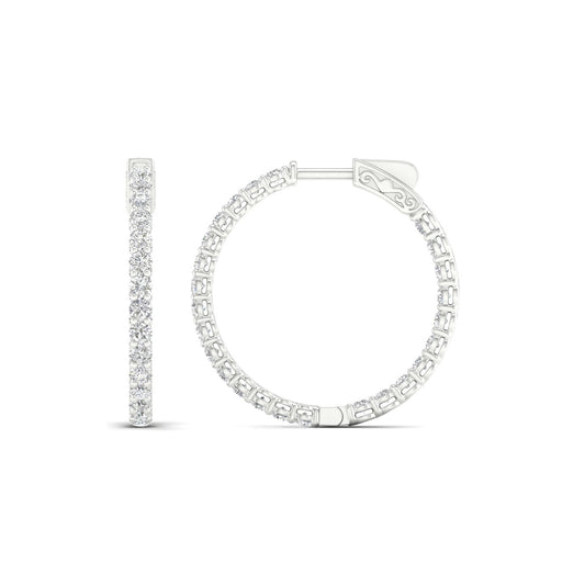 14K 3.00CT Lab Diamond Hoop Earring 68048