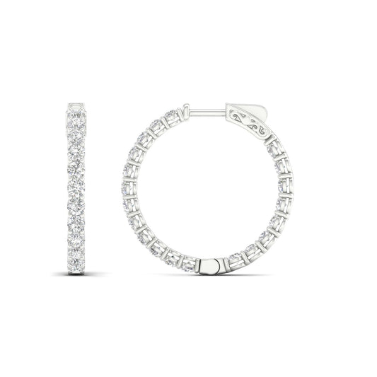 14K 4.00CT Lab Diamond Hoop Earring 68049
