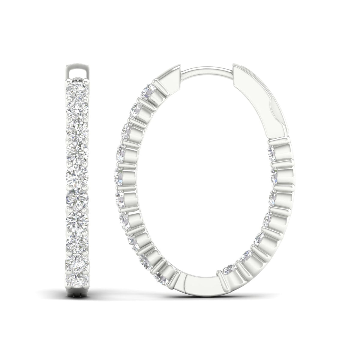 14K 2.00CT Lab Diamond Hoop Earring 68100