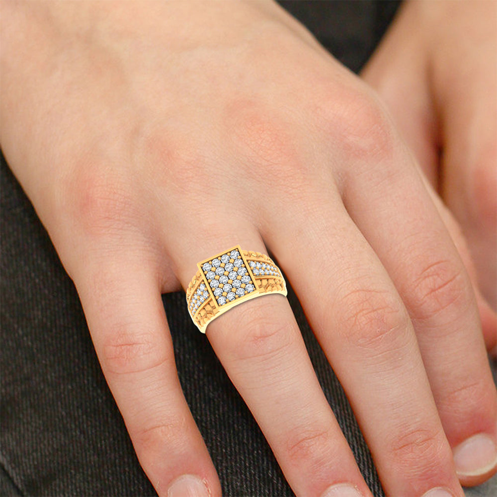 14K 1.50CT LAB GROWN Diamond Mens Ring 68326