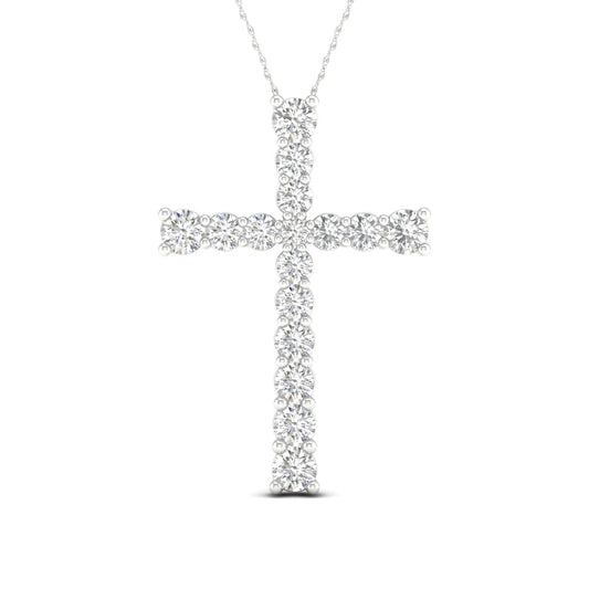 14K 2.00CT Lab Diamond Cross Pendant 68416