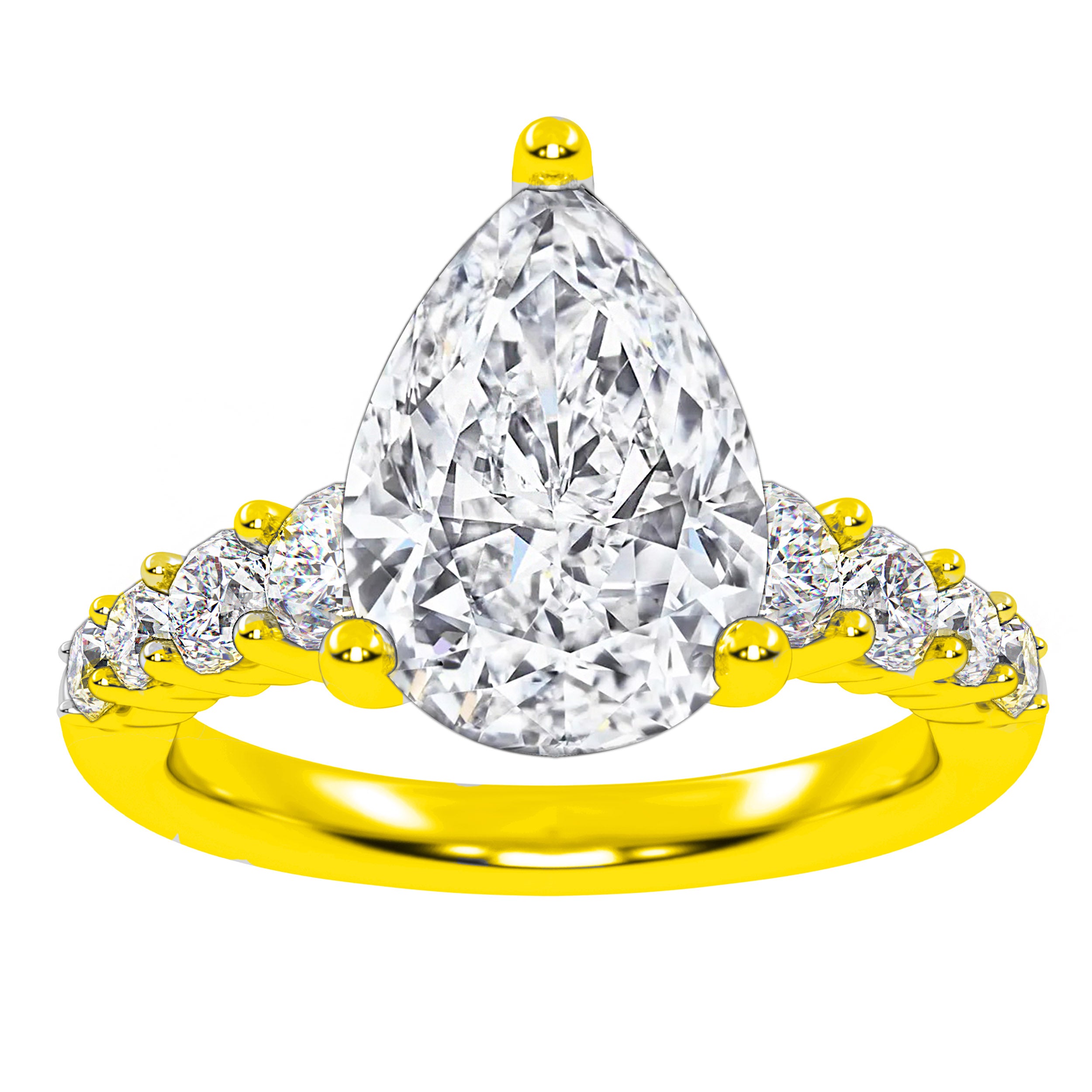 14K 3.75CT Certified Lab Grown Diamond Engagement Ring 68544
