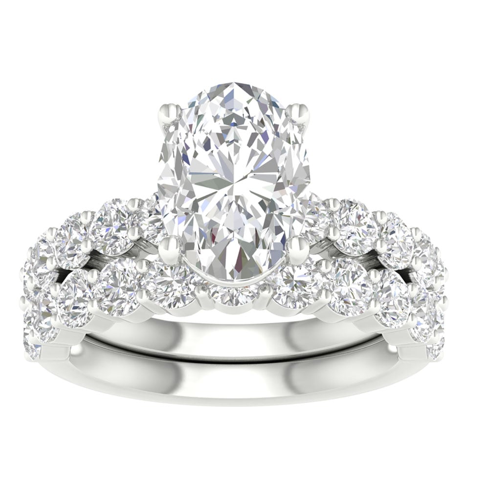 14K 4.00CT Certified Lab Grown Diamond Bridal Set 68768