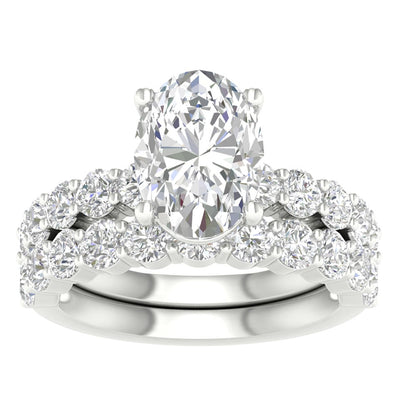 14K 4.00CT Certified Lab Grown Diamond Bridal Set 68768