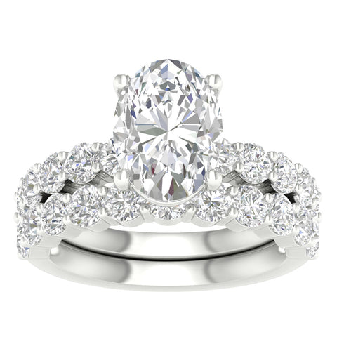 14K 4.00CT Certified Lab Grown Diamond Bridal Set 68768