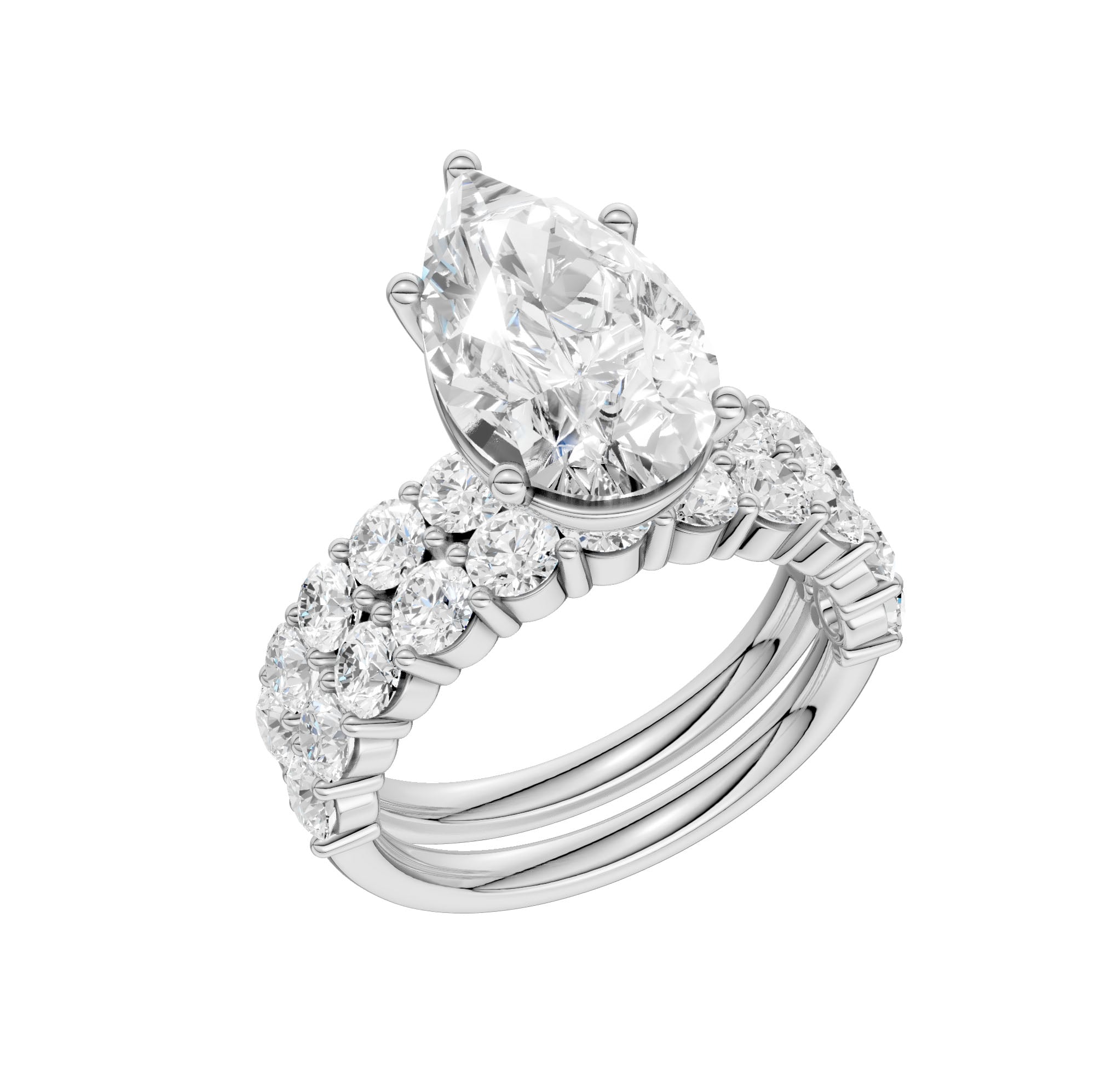14K 6.00CT Certified Lab Grown Diamond Bridal Set 68774