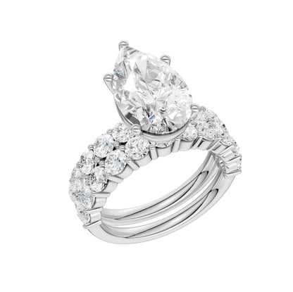 14K 6.00CT Certified Lab Grown Diamond Bridal Set 68774