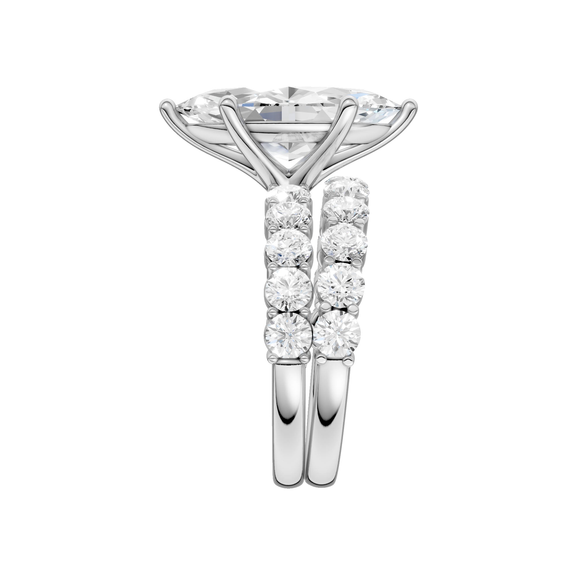 14K 4.00CT Certified Lab Grown Diamond Bridal Set 69022