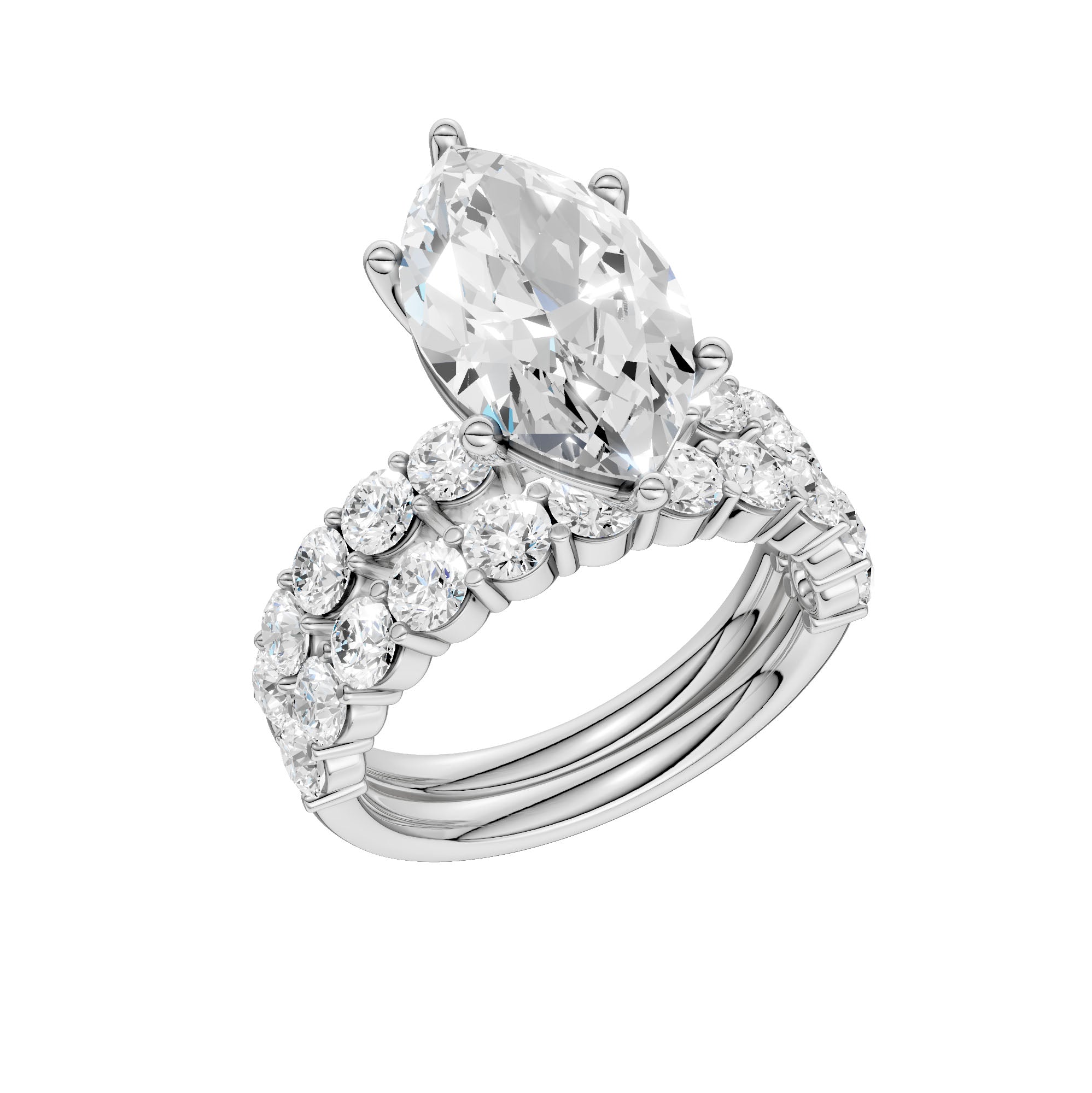 14K 4.00CT Certified Lab Grown Diamond Bridal Set 69022
