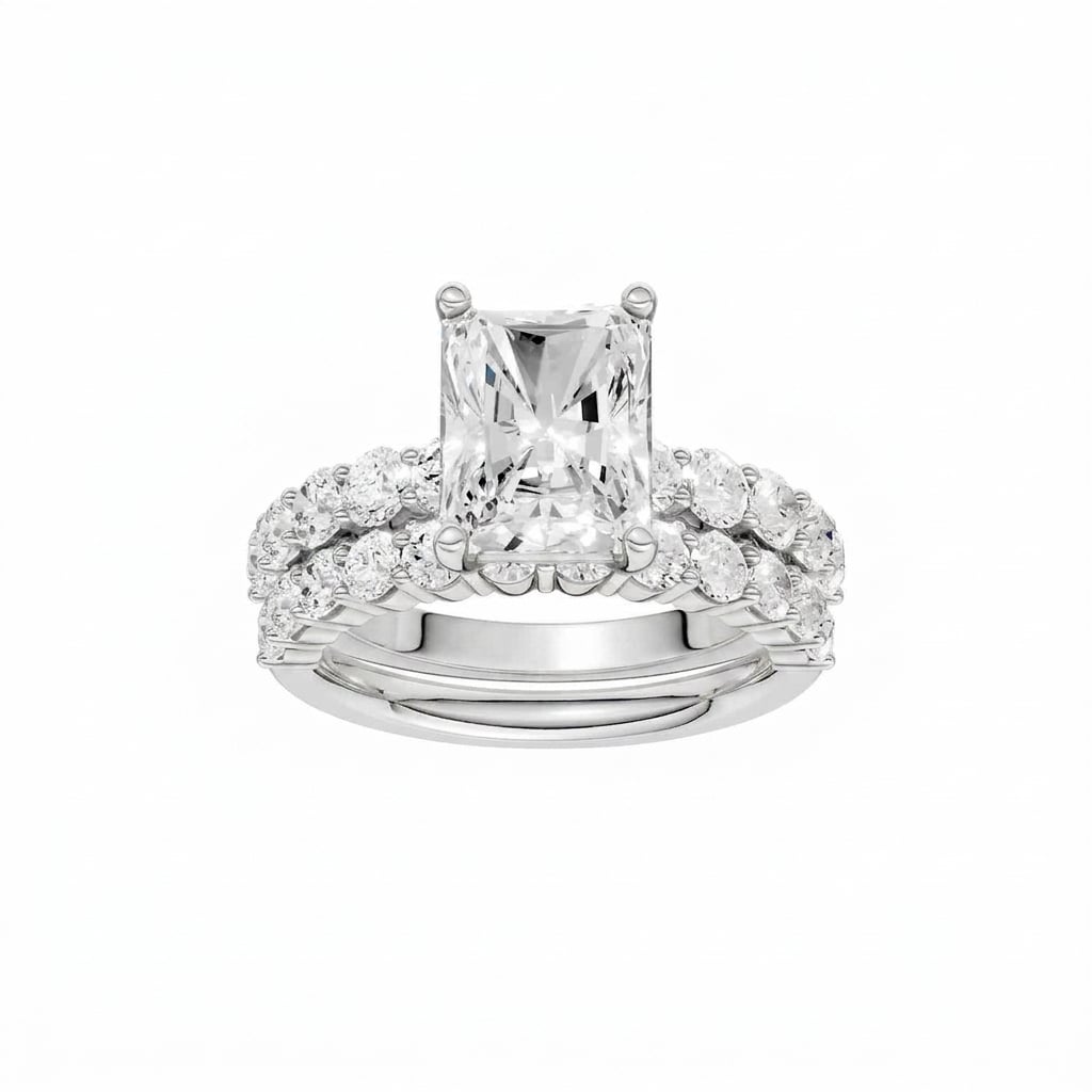 14K 5.00 CT Lab Grown Diamond Bridal Set 69048