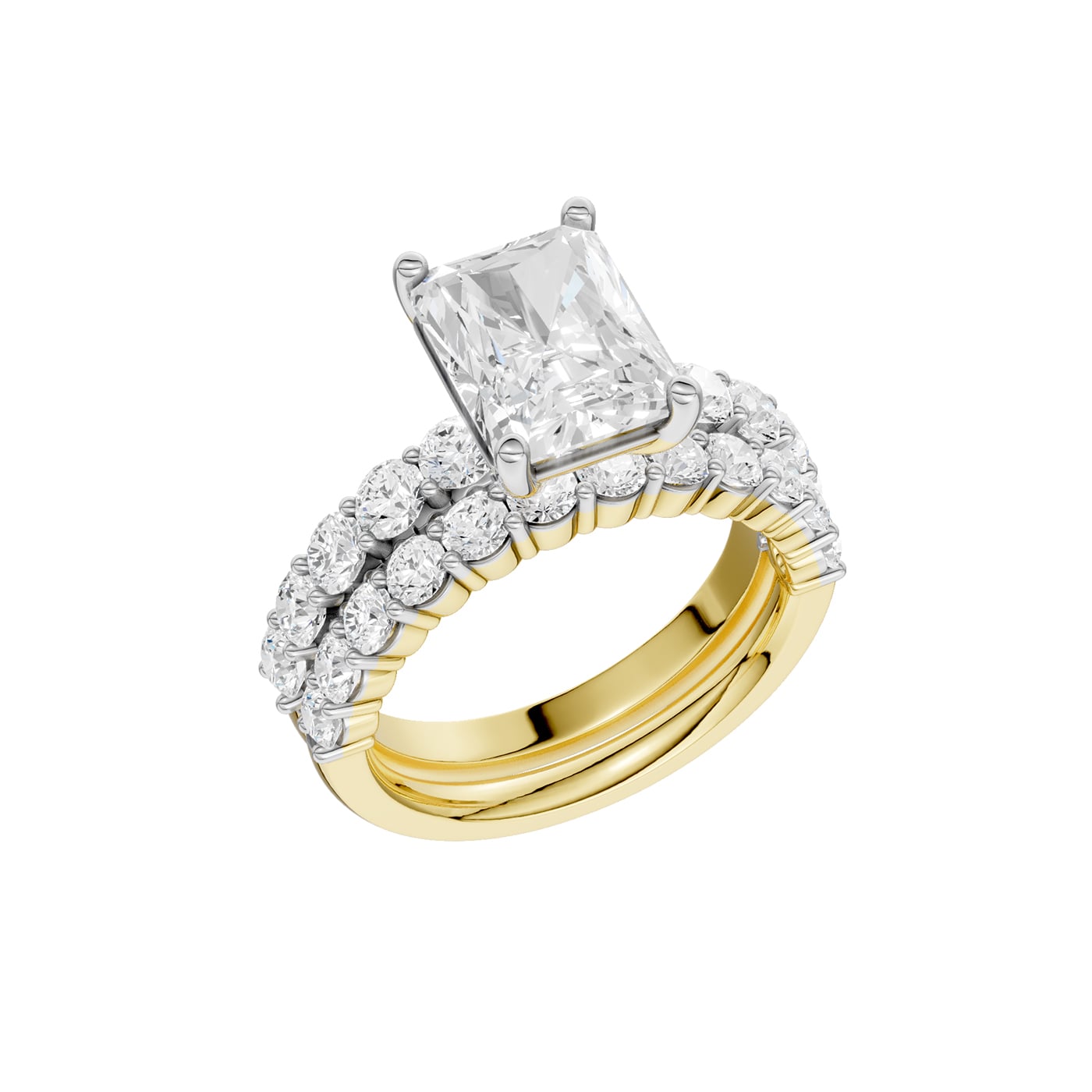 14K 5.00 CT Lab Grown Diamond Bridal Set 69049