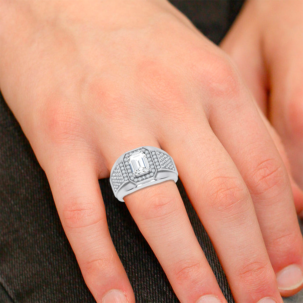 14K 2.98CT Certified Lab Grown Mens Ring 69118