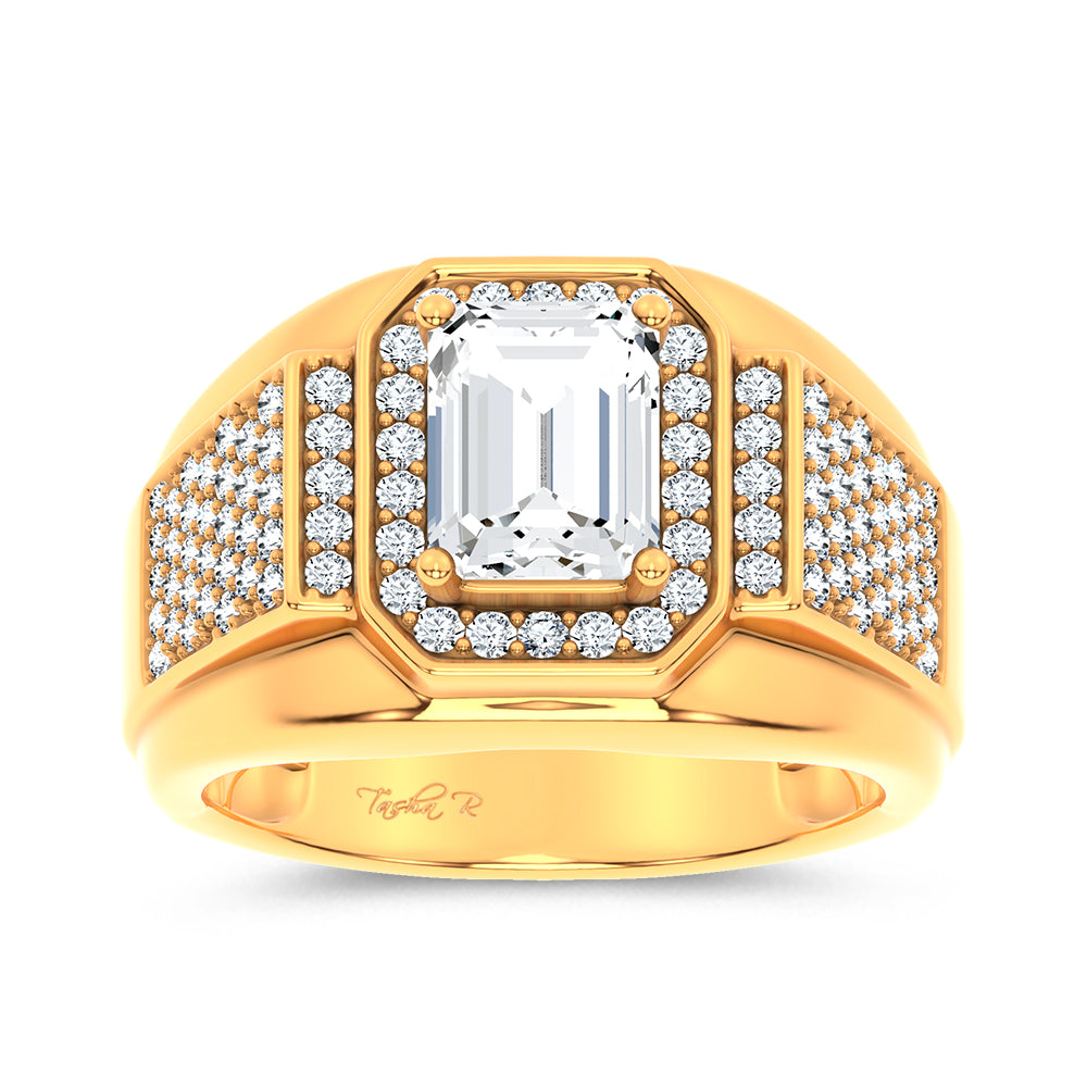 14K 2.98CT Certified Lab Grown Mens Ring 69119