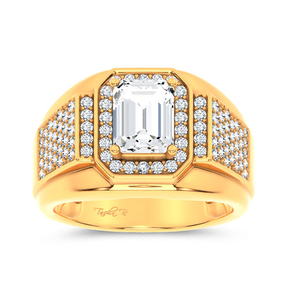 14K 2.98CT Certified Lab Grown Mens Ring 69119