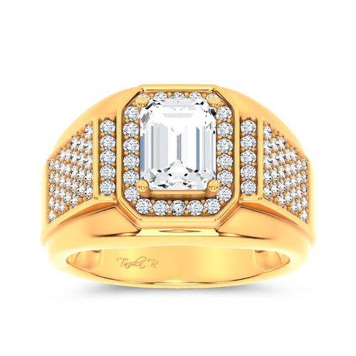 14K 2.98CT Certified Lab Grown Mens Ring 69119