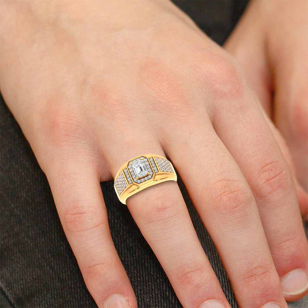 14K 1.82CT Certified Lab Grown Mens Ring 69131