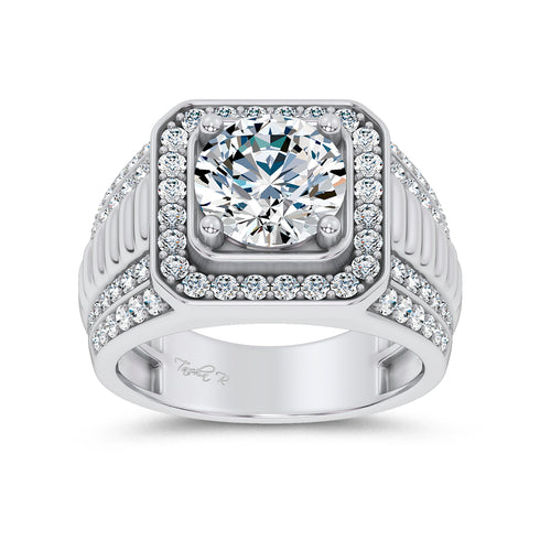 14K 4.12CT Lab Diamond Mens Ring 69388