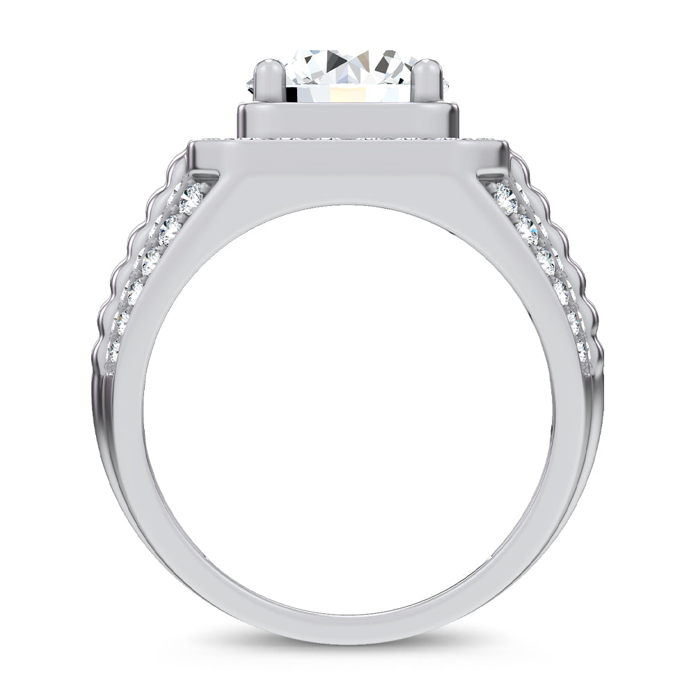 14K 4.12CT Lab Diamond Mens Ring 69388