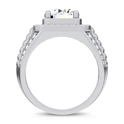 14K 4.12CT Lab Diamond Mens Ring 69388