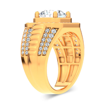 14K 4.12CT Lab Diamond Mens Ring 69389